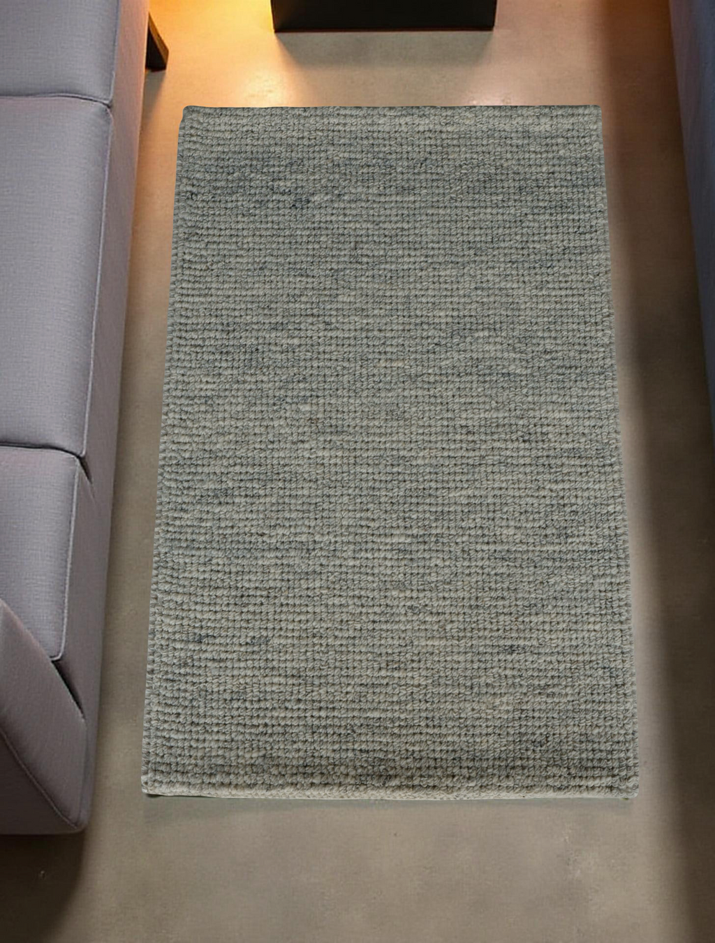 Silver Flat Weave Rug With Unique Texture On The Surface