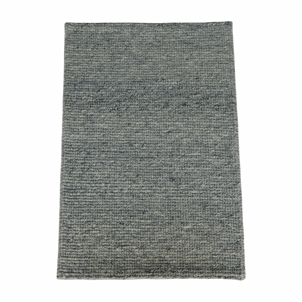 Grey Flat Weave Rug With Unique Texture On The Surface